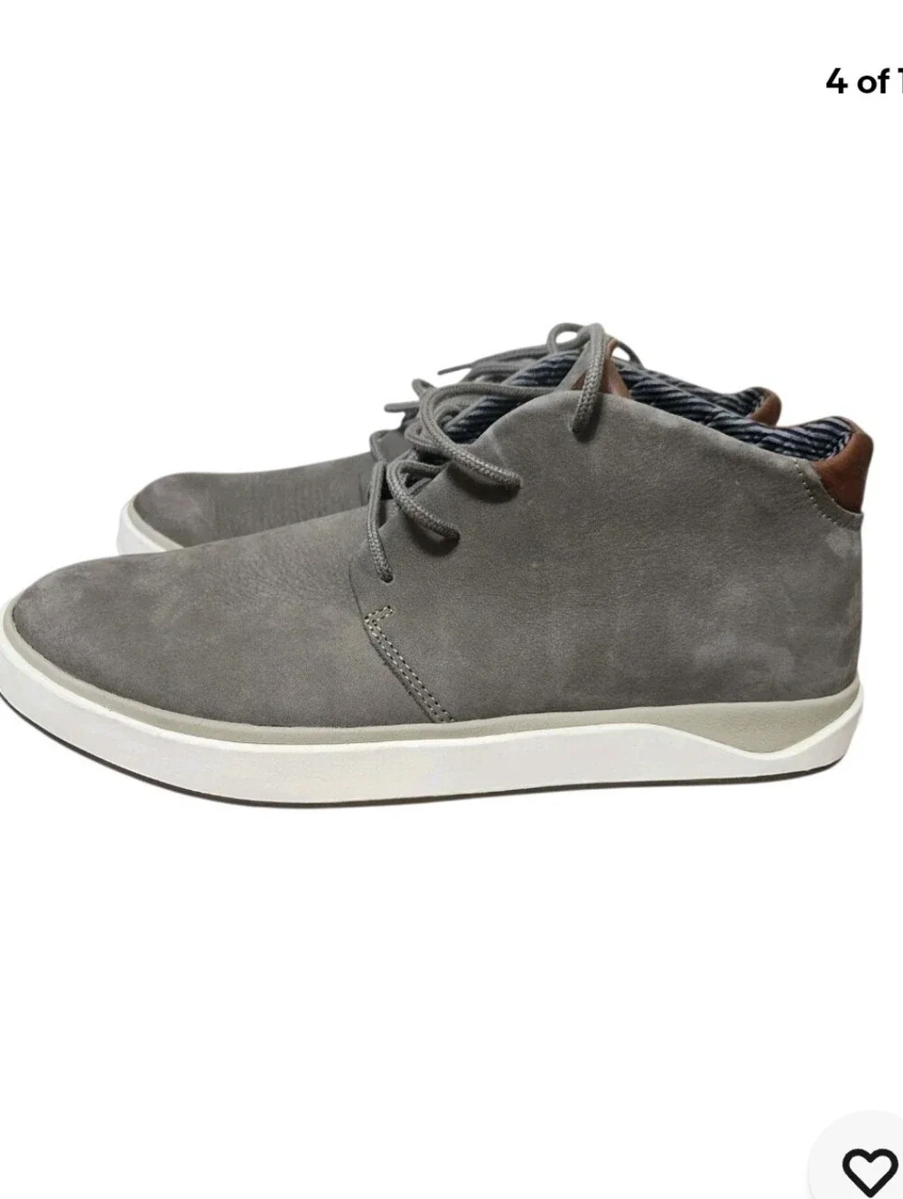 Olukai Papaku Ili Mens Size 12 Gray Leather Chukka Boots 10520-1313 Graphite